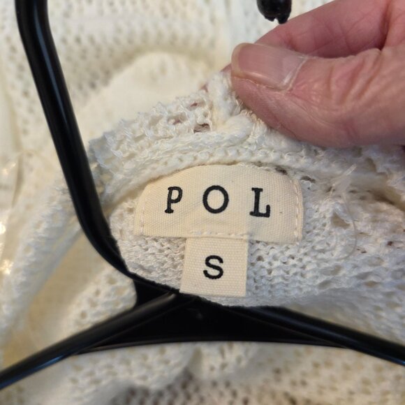 Pol Womens Heart Pull Over Split Back Knit Hoodie Cropped Hoodie White Small Top - Picture 9 of 13